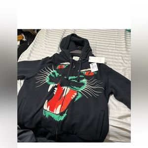 Gucci zip up sweater heavy felted cotton jersey
